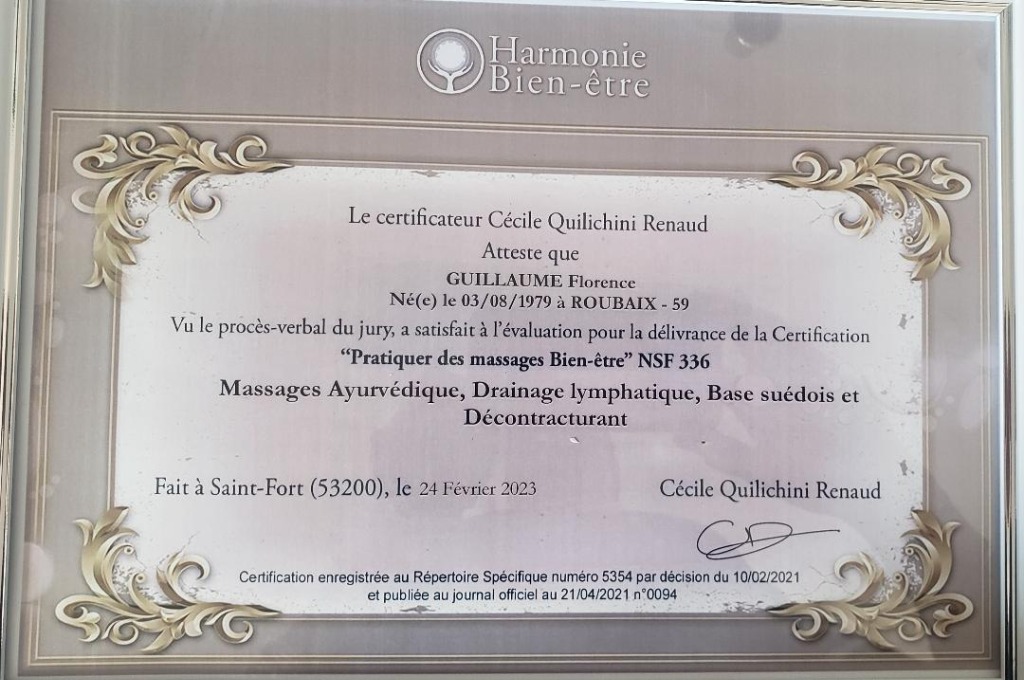 photo diplome Florence GUILLAUME 