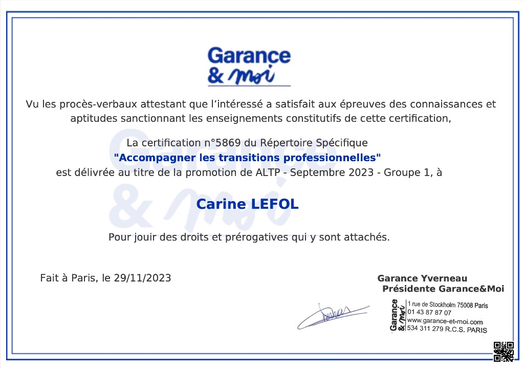 photo diplome Lefol Carine