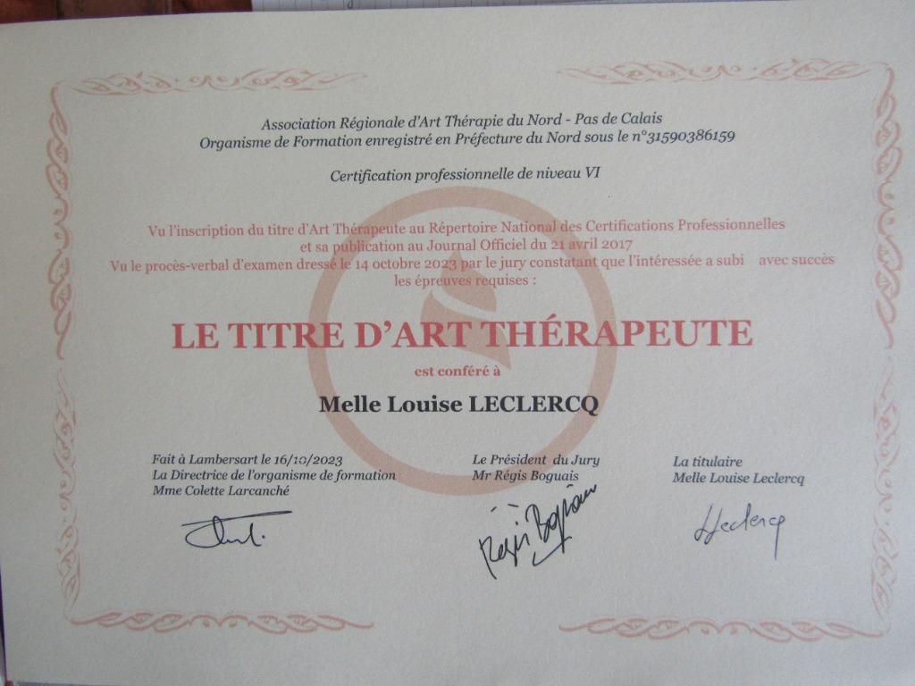 photo diplome Louise, Catherine LECLERCQ