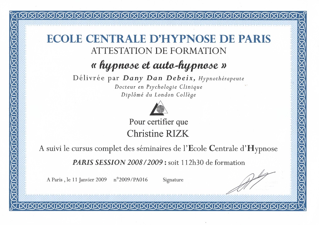 photo diplome Christine Rizk