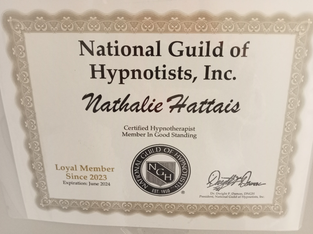 photo diplome Nathalie hattais - psychopraticienne spécialisée