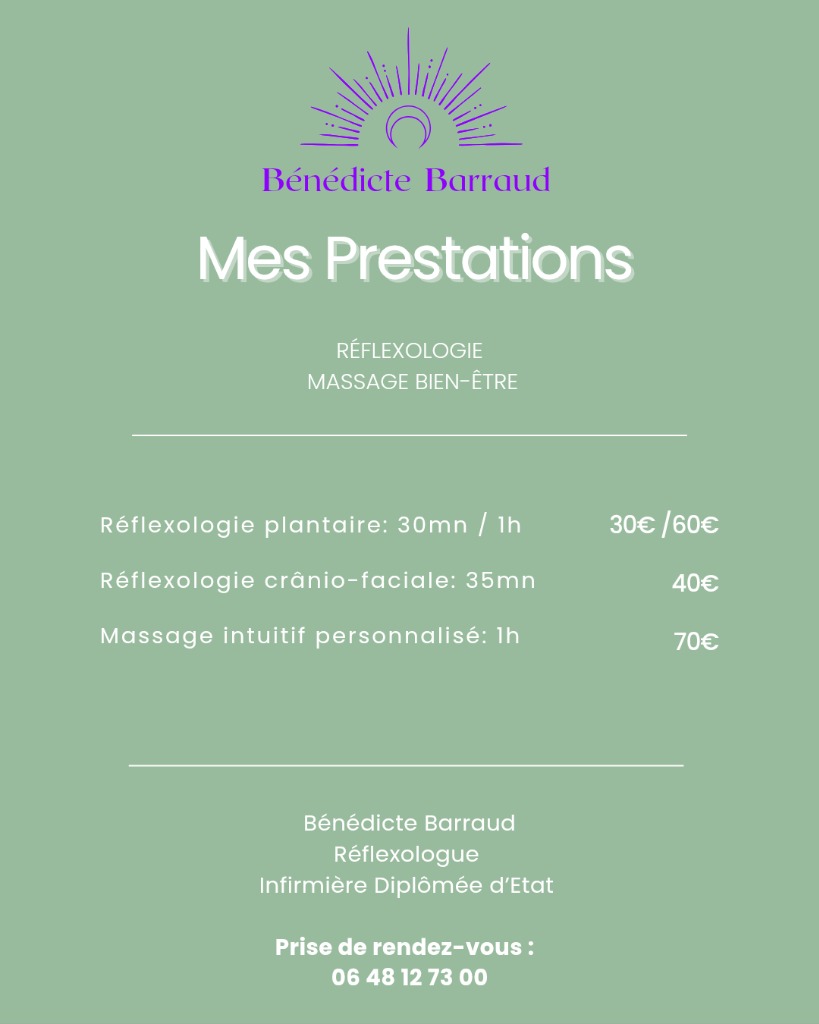 photo activite Bénédicte Barraud Réflexologie, Massage bien-être