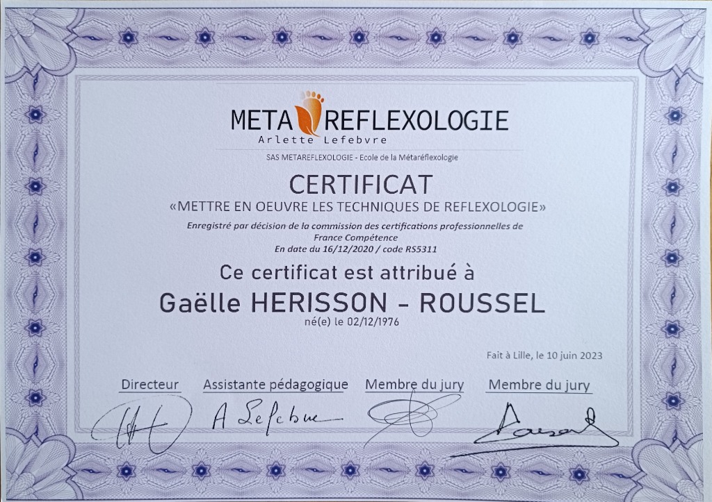 photo diplome Gaëlle ROUSSEL