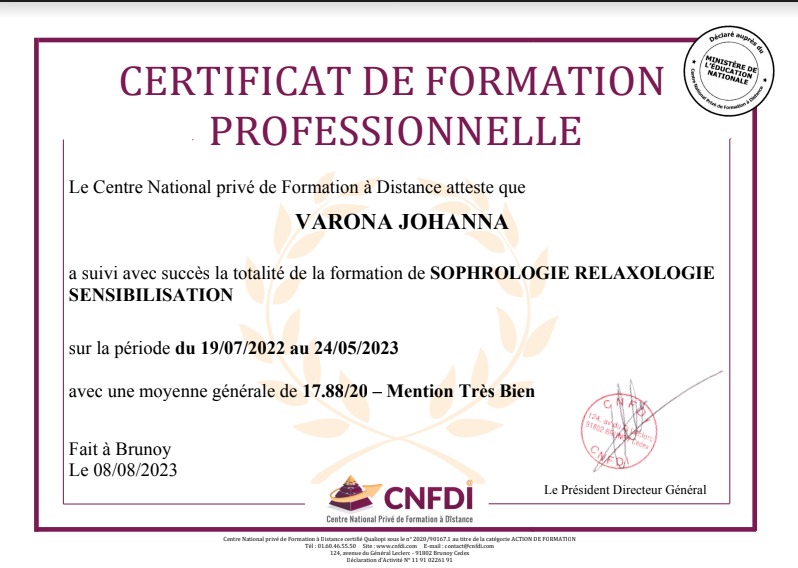 photo diplome Johanna Varona y Varona