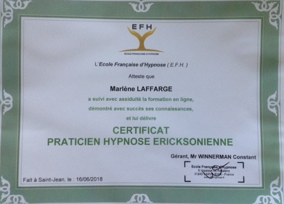 photo diplome Marlène LAFFARGE