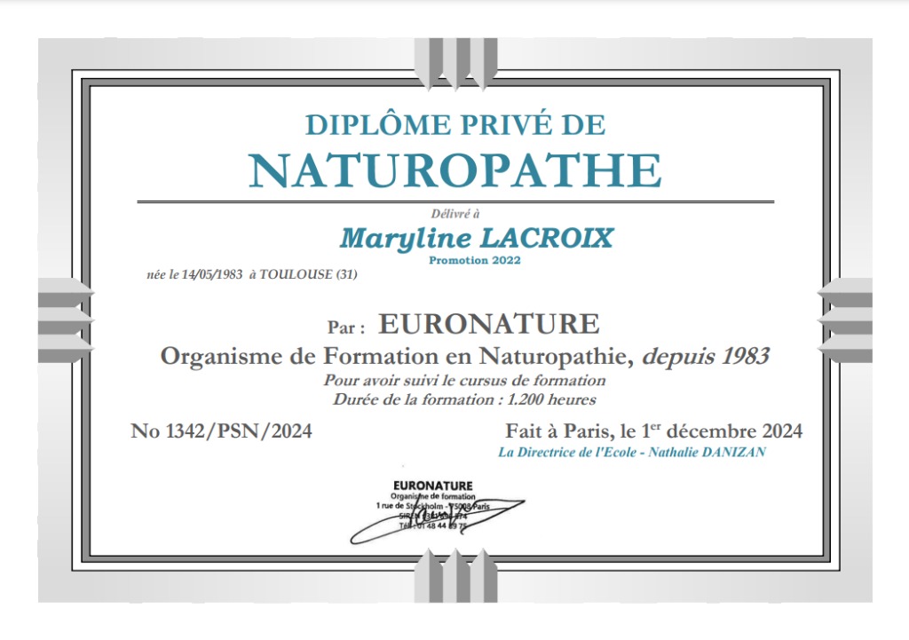photo diplome MARYLINE LACROIX