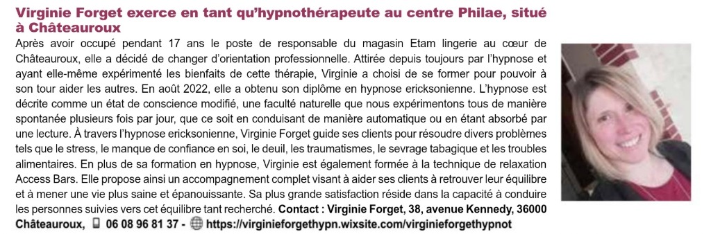 photo activite Virginie Forget