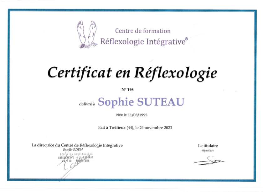 photo diplome Sophie SUTEAU