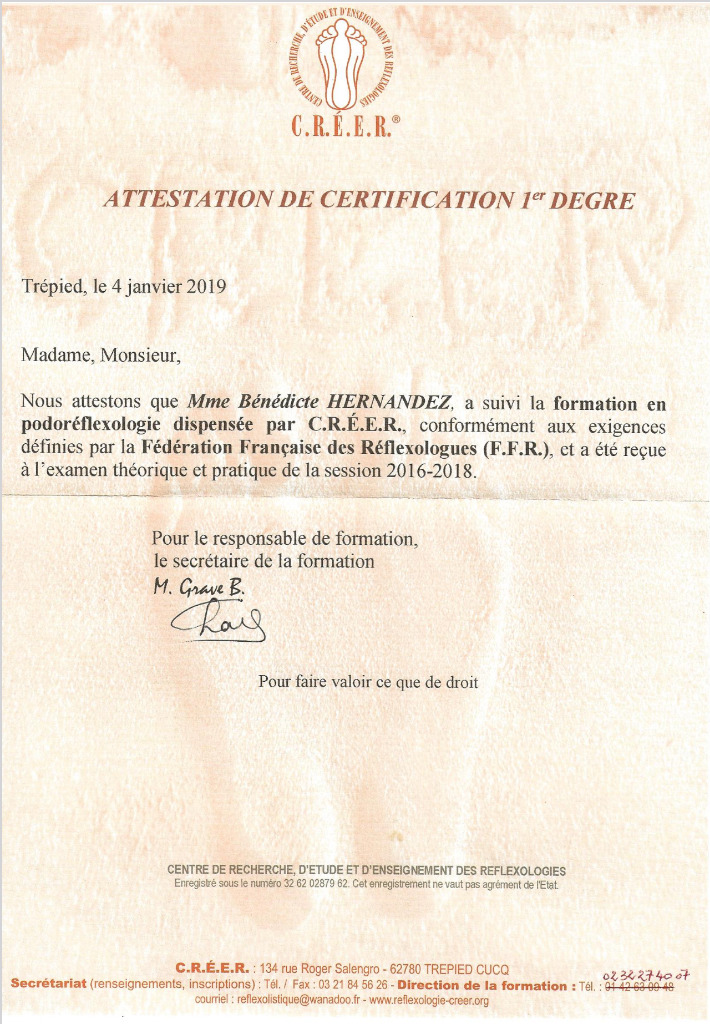 photo diplome Bénédicte HERNANDEZ