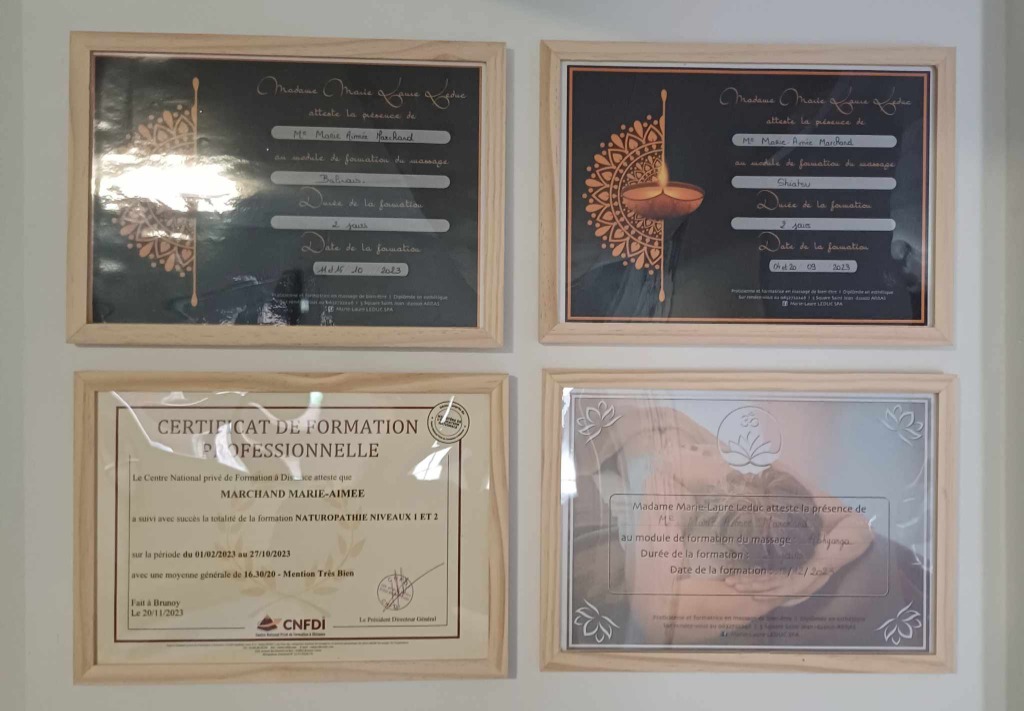 photo diplome Marie Nature & Bien-Hêtre