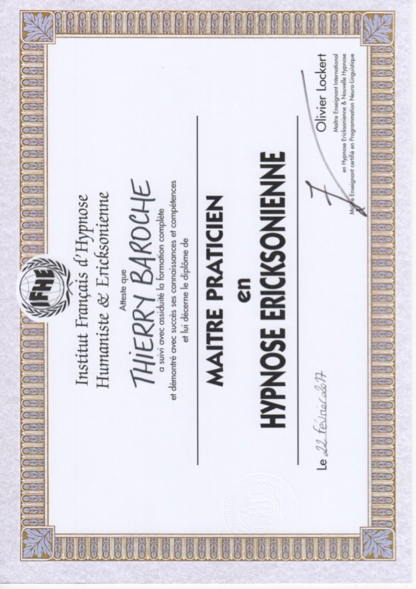 photo diplome Thierry Baroche