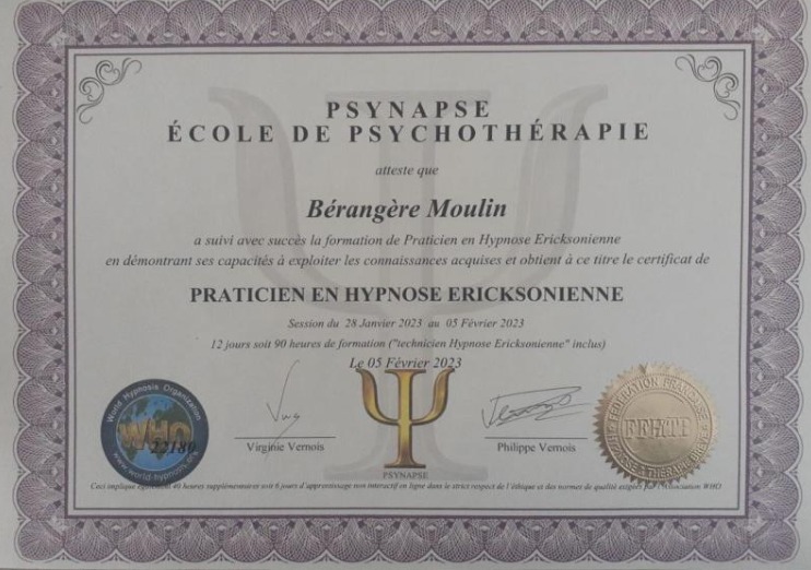 photo diplome Bérangère Moulin