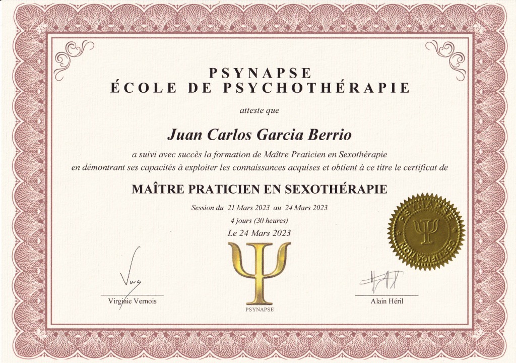 photo diplome Juan Carlos GARCIA BERRIO