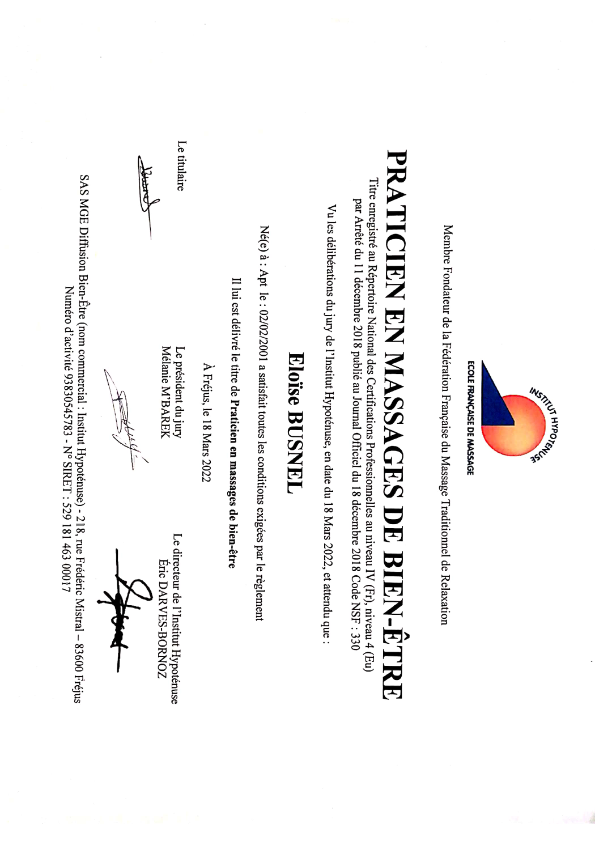 photo diplome La Petite Lueur