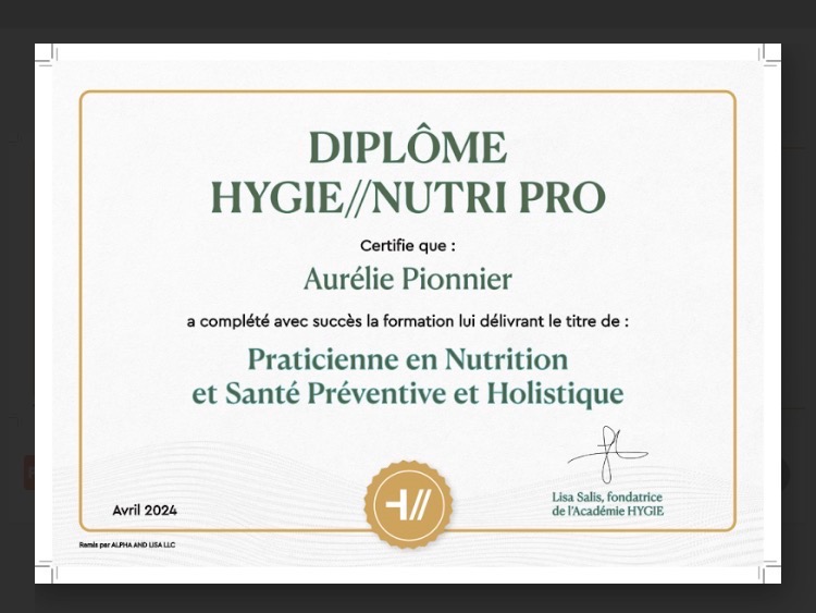 photo diplome Aurélie Pionnier Duru