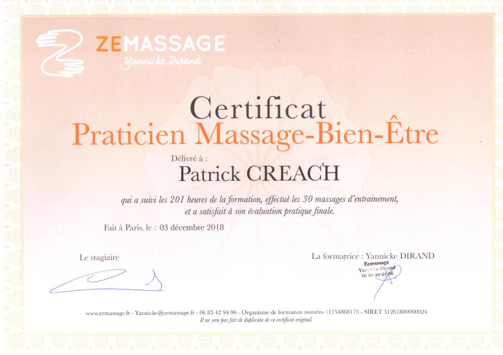 photo diplome Alato massages