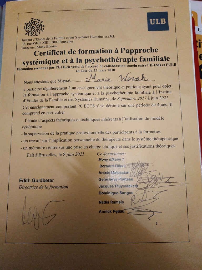 photo diplome Marie Wosak Accompagnements