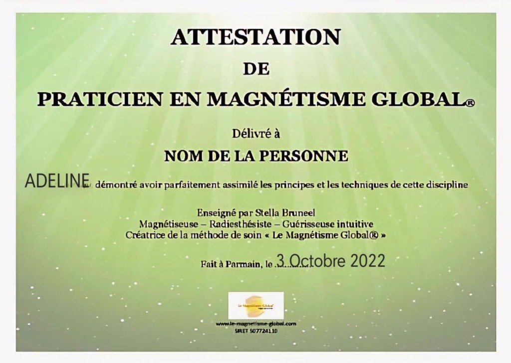 photo diplome Adeline Soin Divination 