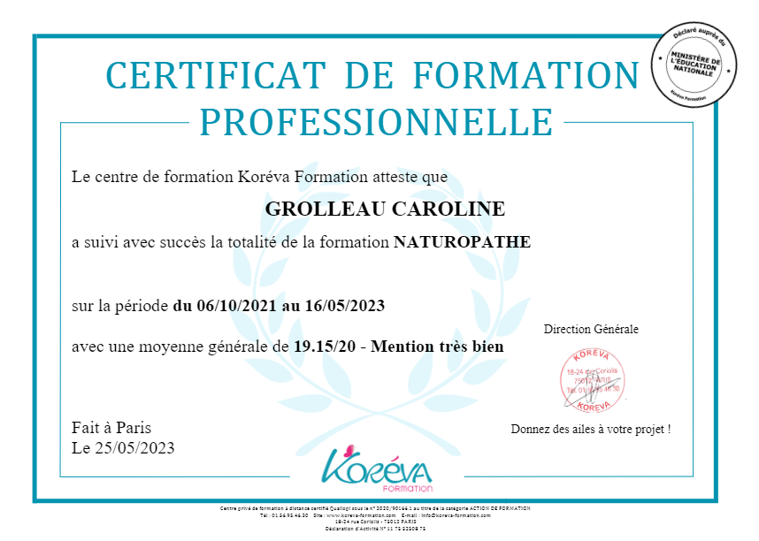 photo diplome Caroline Lonchamp