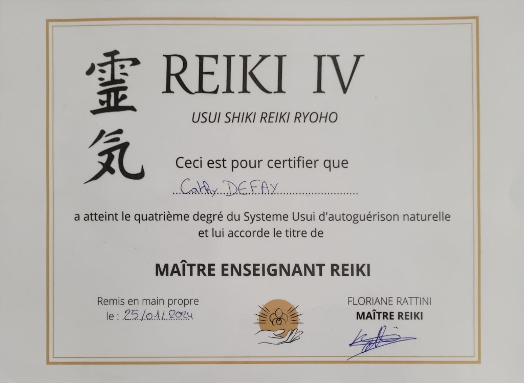 photo diplome Cathy Defay - Sophrologue spécialiste dépression