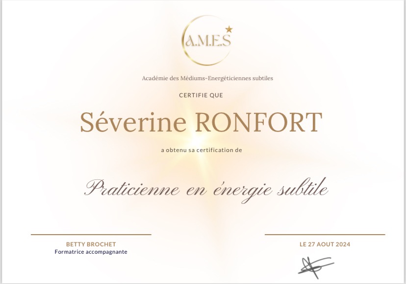 photo diplome Séverine Ronfort 