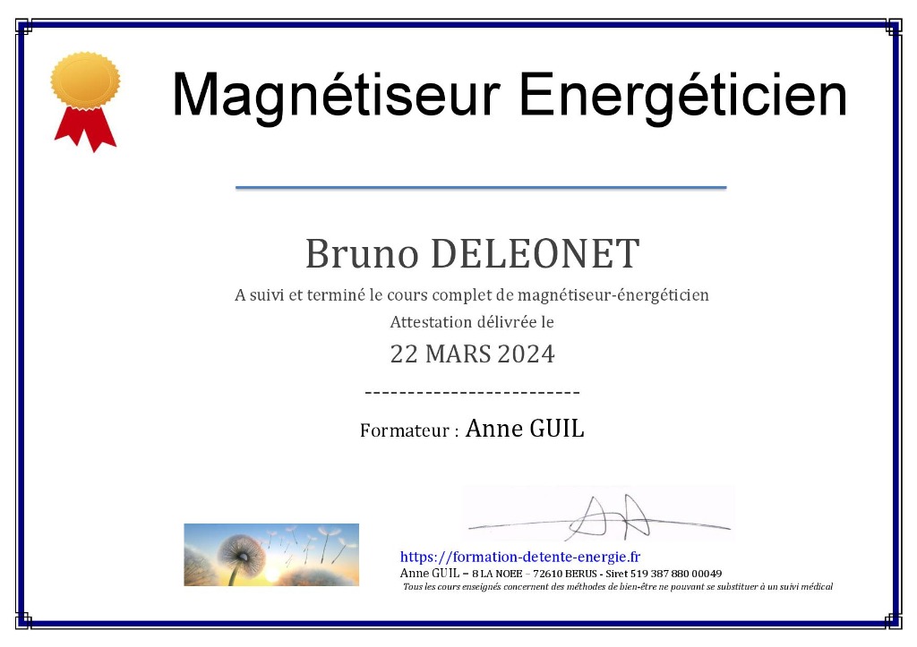 photo diplome Bruno DELEONET