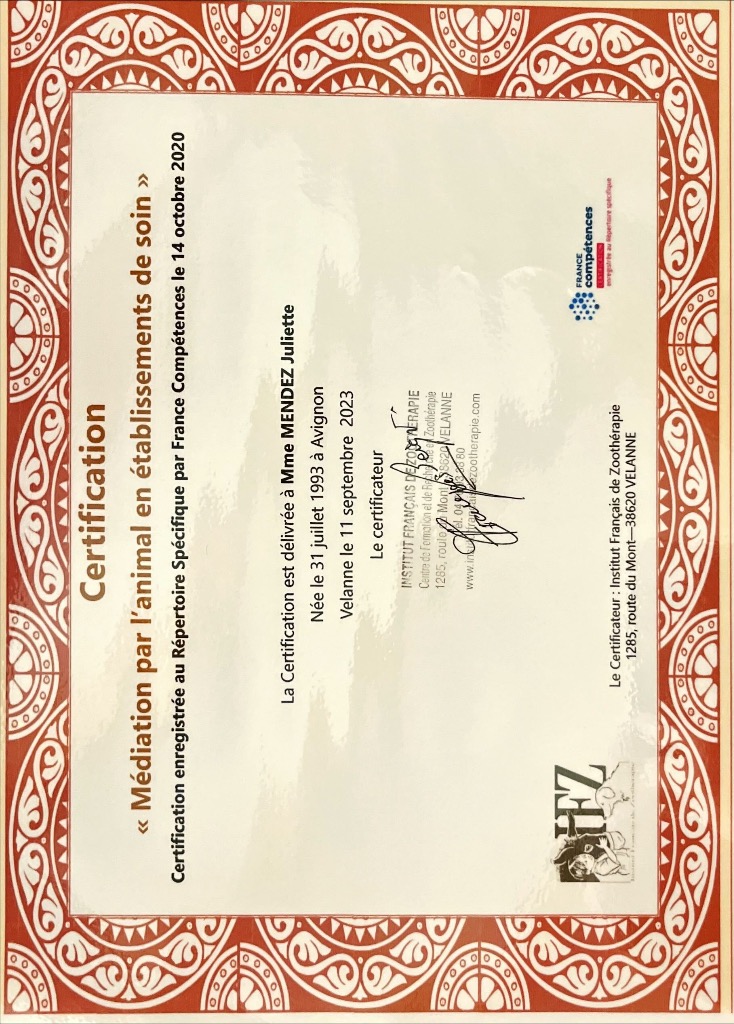 photo diplome Juliette Mendez