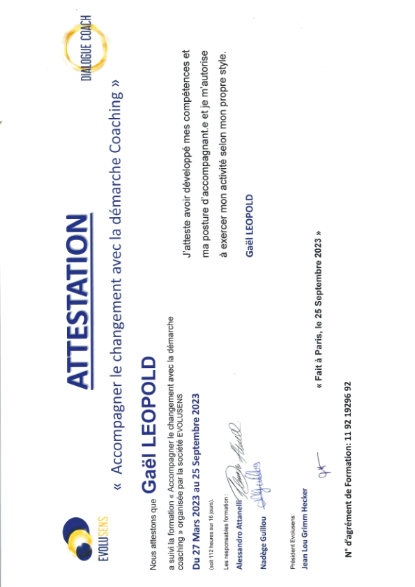 photo diplome Gaël LEOPOLD