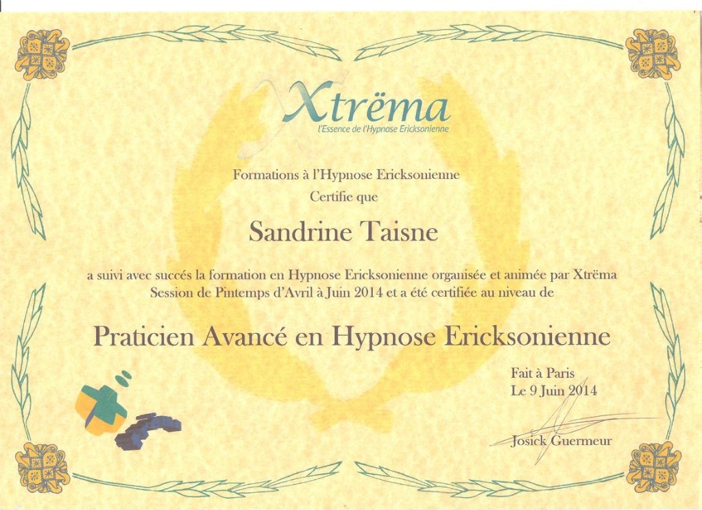 photo diplome Sandrine Taisne