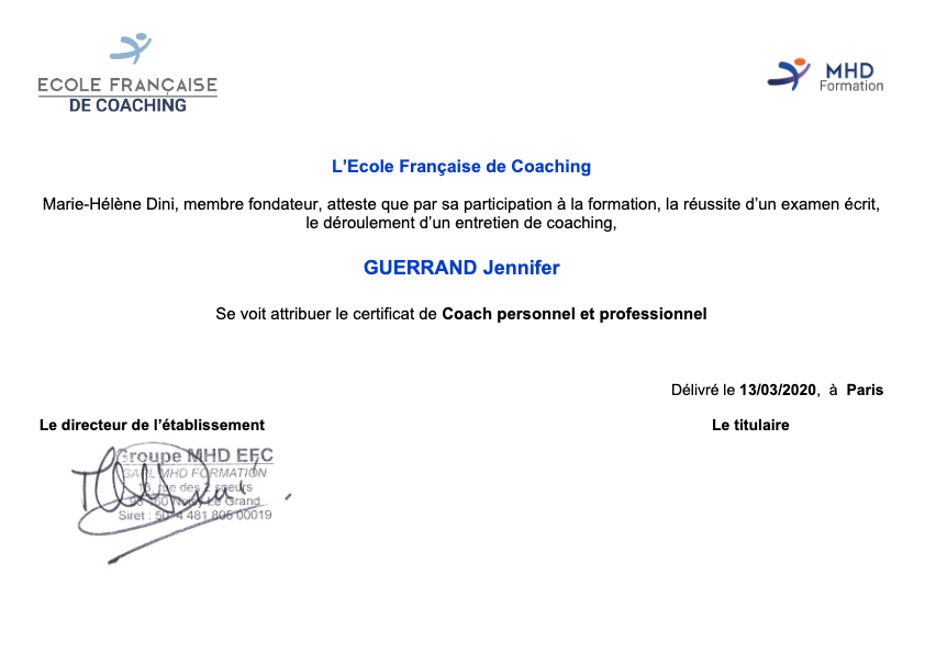 photo diplome Jennifer Guerrand