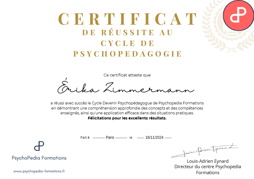 photo diplome Erika Zimmermann