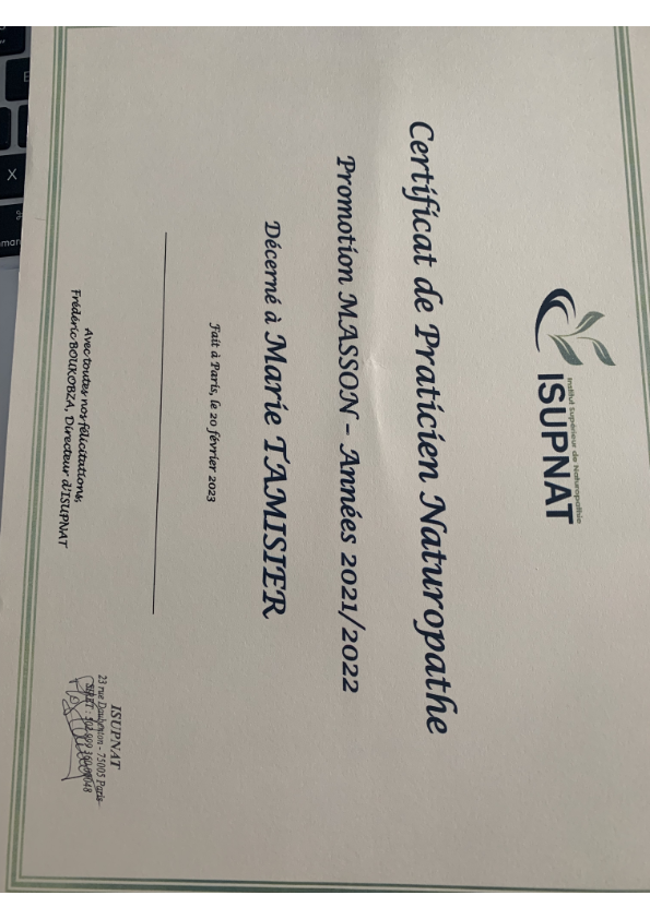 photo diplome Marie tamisier