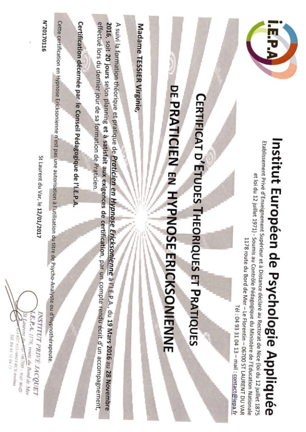 photo diplome Virginie Tessier