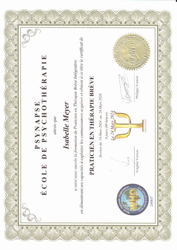 photo diplome Isabelle Meyer