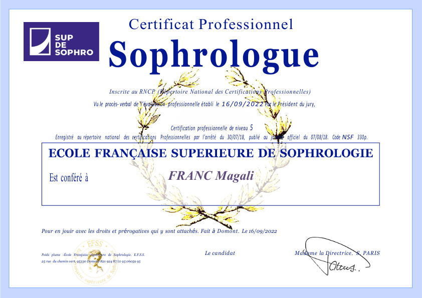 photo diplome Magali Dany Franc 