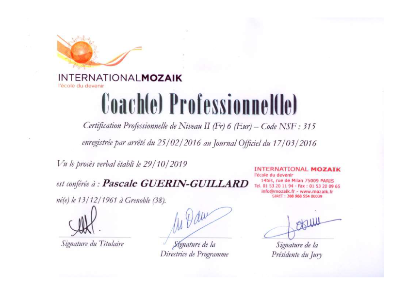 photo diplome Pascale GUERIN