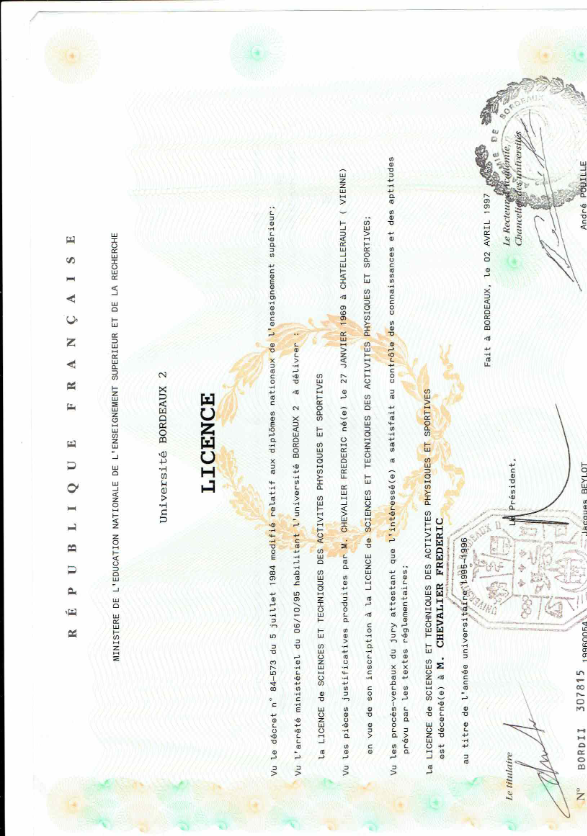 photo diplome Frédéric Chevalier