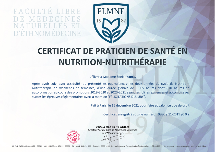 photo diplome Sonia DUBUS