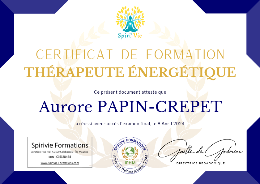 photo diplome Aurore Papin-Crepet