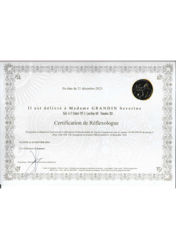 photo diplome Séverine GRANDIN