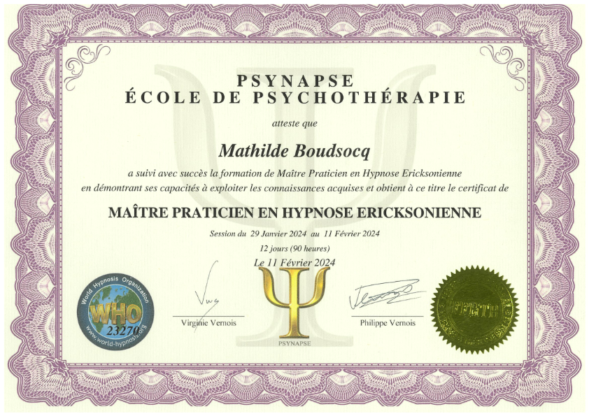 photo diplome Mathilde Boudsocq