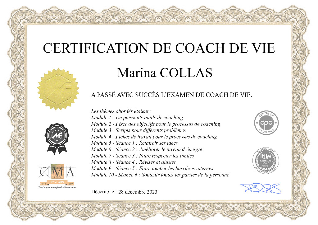 photo diplome Connect-Mind Coaching