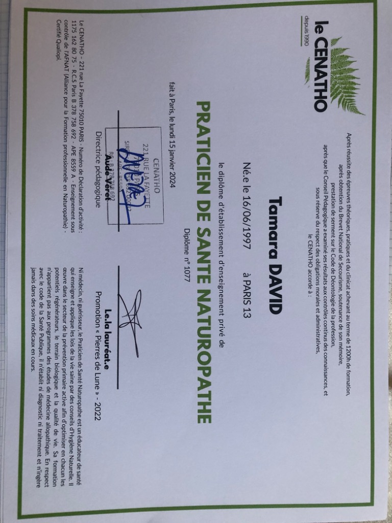 photo diplome Tamara David