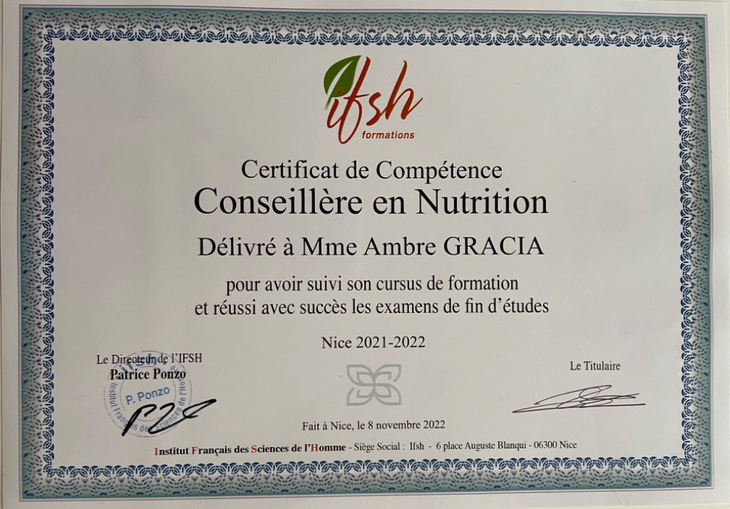 photo diplome Ambre Gracia
