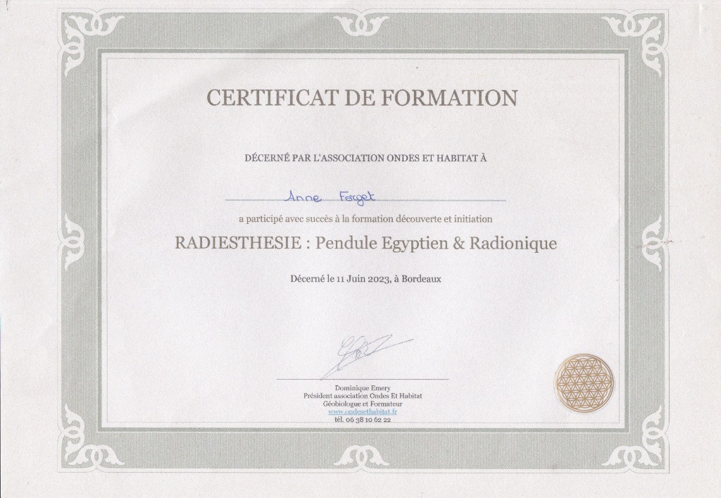 photo diplome Harmonies de Soleil