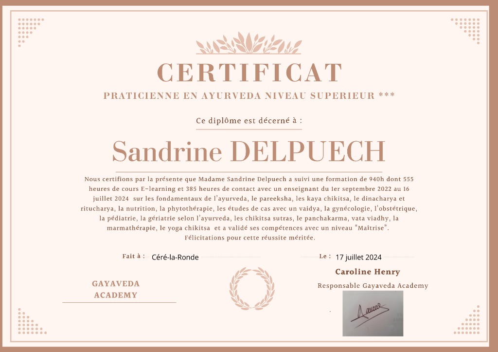 photo diplome Sandrine Delpuech