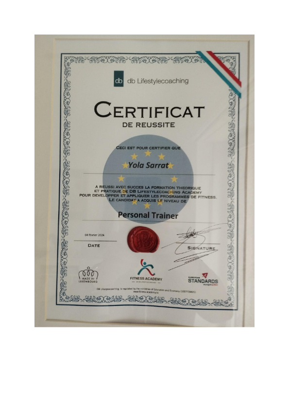 photo diplome Yola SARRAT