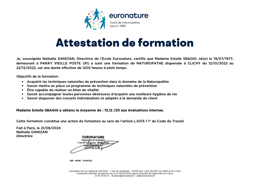 photo diplome Estelle SBAGHI