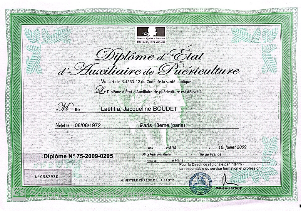 photo diplome Laëtitia Boudet