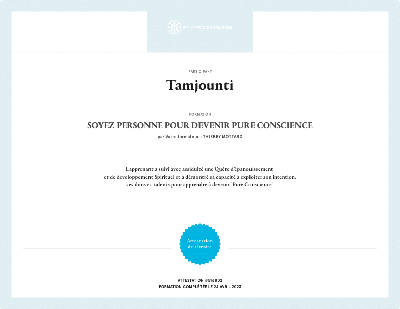 photo diplome Thérapie mémoires cellulaires 